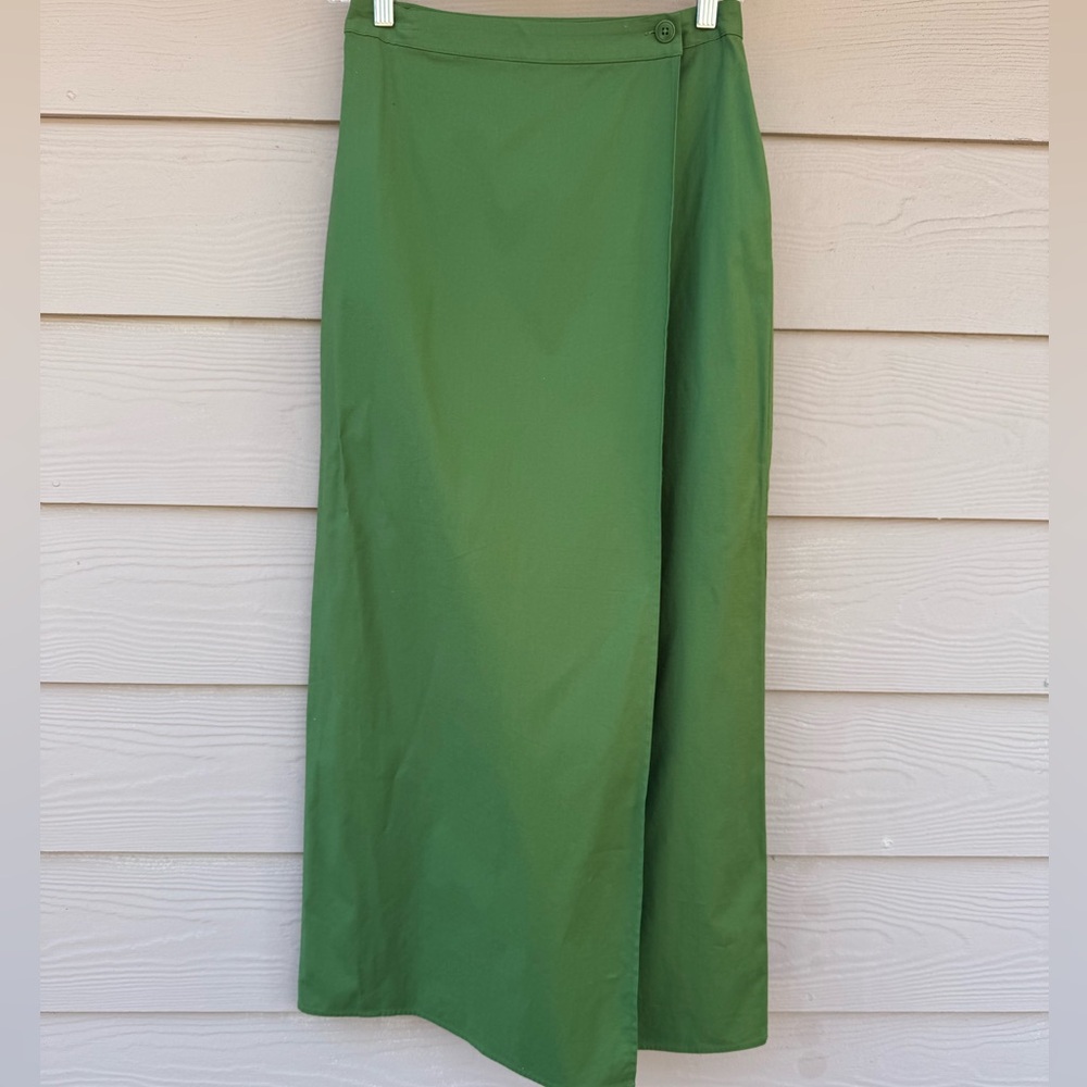 Reformation Green Wrap Midi Skirt - Picture 4 of 14